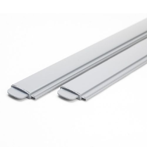 Poolabdeckung, PVC Lamellen grau